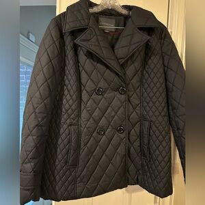 Women's XL Black Quilted Pea Coat